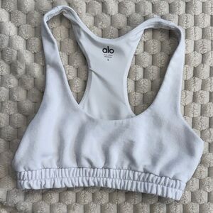 ALO Yoga White Racerback Sports Bra